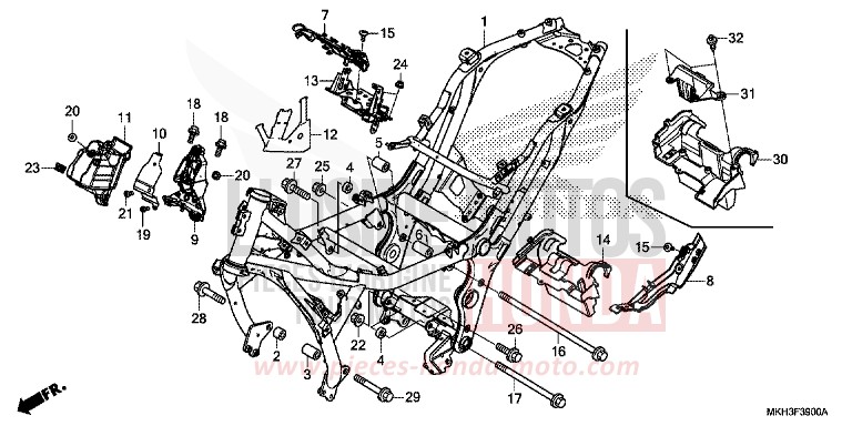 FRAME BODY for X-ADV 750 VICTORY RED (R334) from 2017